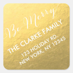 Gold Handwriting Be Merliday Address Aufkleber