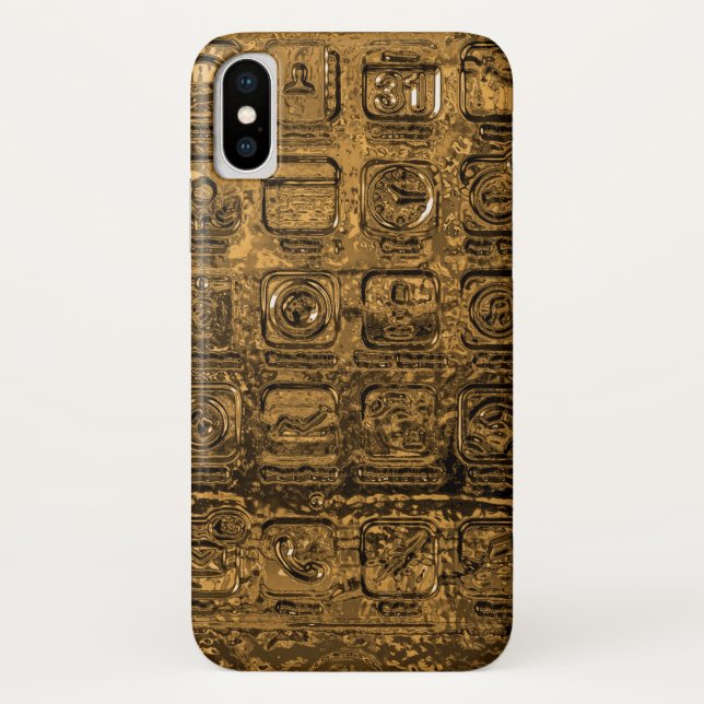 Gold Handy Icons Case-Mate iPhone Hülle (Rückseite)