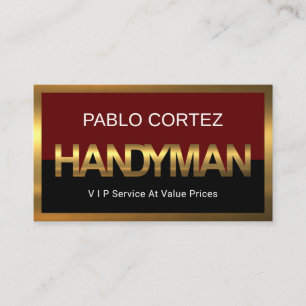 Gold Handyman Schild Rahmen Visitenkarte