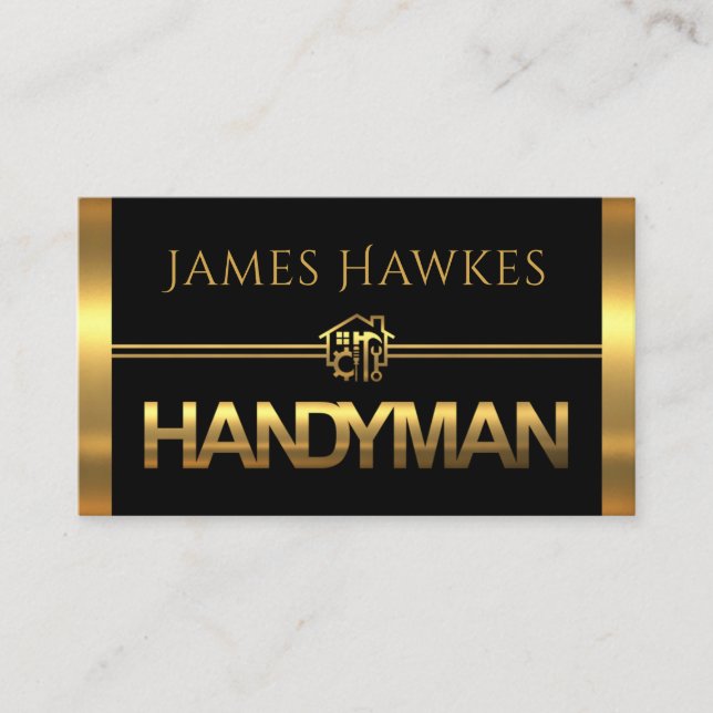 Gold Handyman Tools Panels Visitenkarte (Vorderseite)