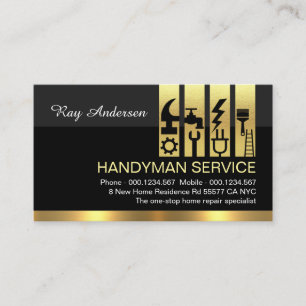 Gold Handyman Werkzeuge Tab Bau Bauwesen Visitenkarte