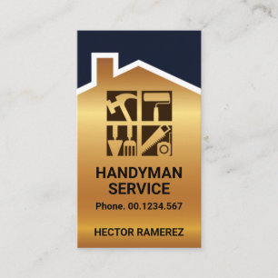 Gold Handyman Zuhause Roof Windows Visitenkarte