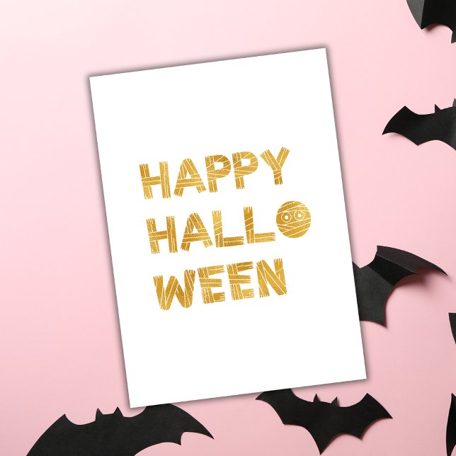 Gold Happy Halloween Card Karte (Von Creator hochgeladen)