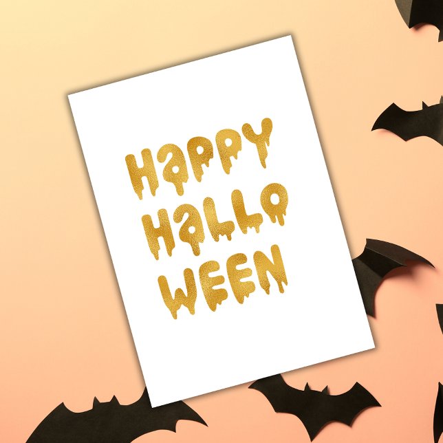 Gold Happy Halloween Card Karte (Von Creator hochgeladen)