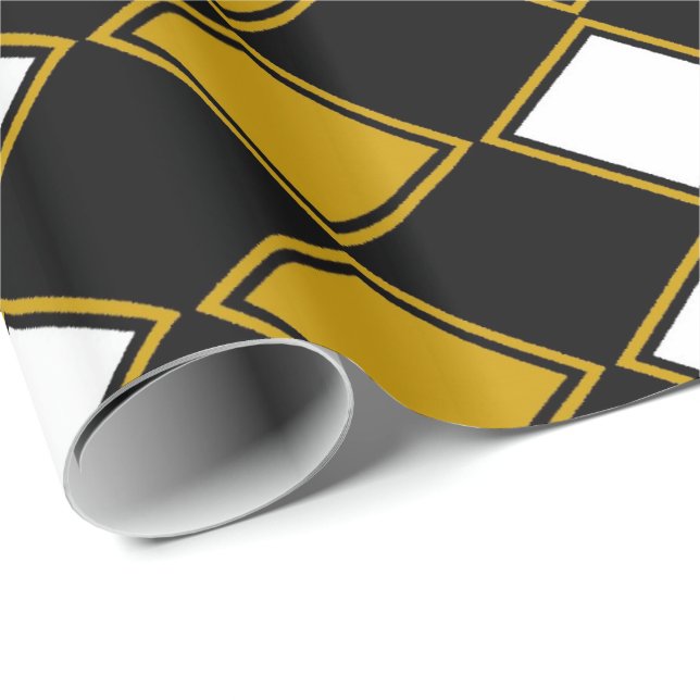 Gold Harlequin Geschenkpapier (Rolleneckpunkt)