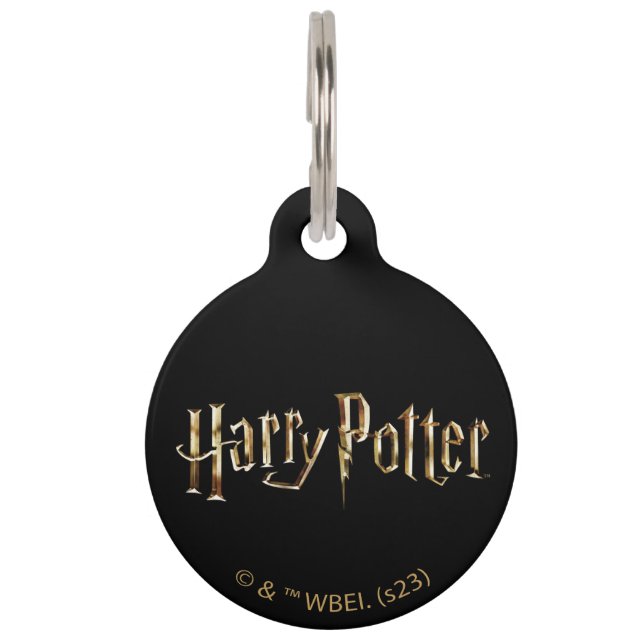 Gold Harry Potter Logo Haustiermarke (Vorderseite)