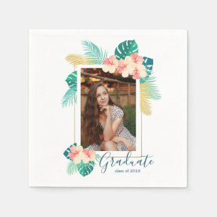 Gold Hawaiian Hibiskus Graduation Party Neapel Serviette