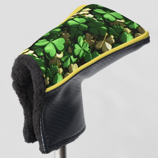 Gold Heart Kleeblatts Golf Headcover (3/4 Vorderseite)