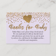 Gold Heart & Lavendel Book Request Insert Cards