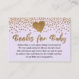 Gold Heart & Lavender Buchwunsch-Einlegekarten Begleitkarte