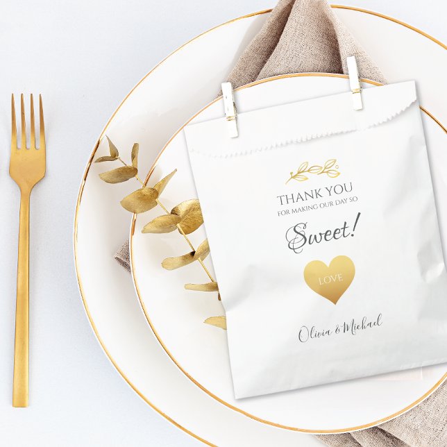 Gold Heart Make Day Sweet Wedding Geschenktütchen (Von Creator hochgeladen)
