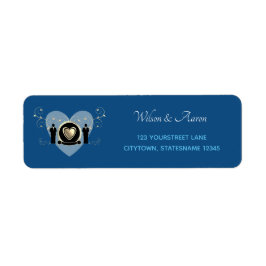 Gold Heart Male Wedding Classic Blue