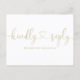 Gold Heart Script Song Request UAWG Einladungspostkarte