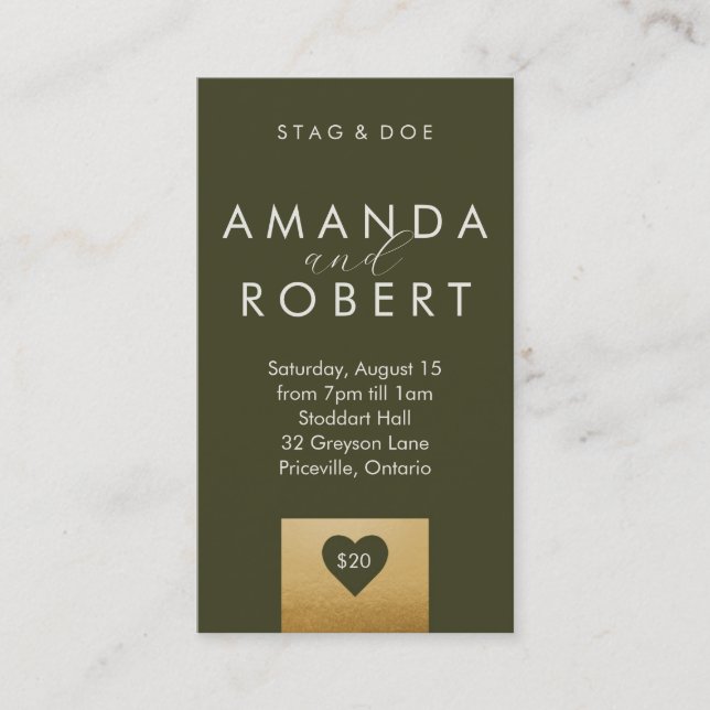 Gold Heart Stag & Dose Ticket (Vorderseite)