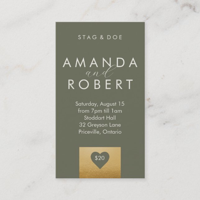 Gold Heart Stag & Dose Ticket (Vorderseite)