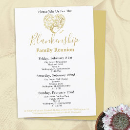 Gold Heart Tree 3 Day Family Wiedersehen Personali Einladung