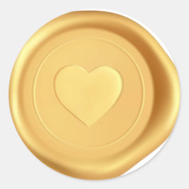 Gold Heart Wax Siegel Hochzeitskleber Runder Aufkleber