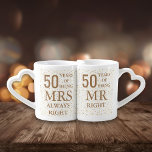 Gold Hearts Confetti 50. Hochzeitstag Liebestassen<br><div class="desc">Ein lustiges,  einzigartiges und individuelles Geschenk zum 50. goldenen Hochzeitstag. Entwickelt von Thisisnotme©</div>