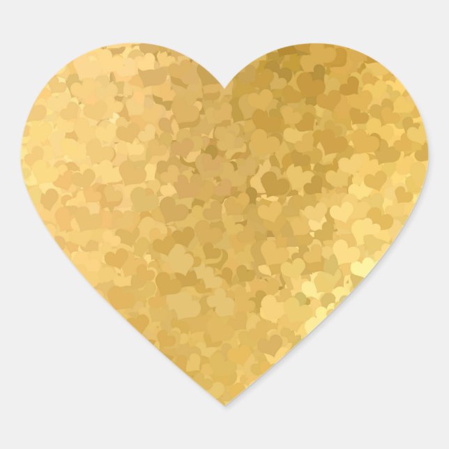 Gold Hearts Elegante Blank Template hinzufügen Ihr Herz-Aufkleber (Vorderseite)