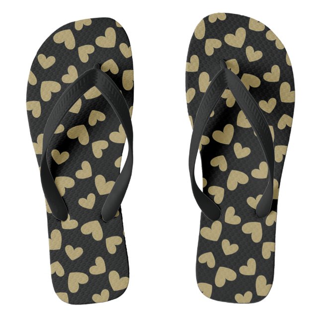 Gold Hearts Flip Flops (Fußbett)