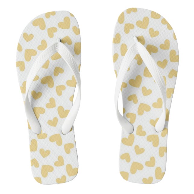 Gold Hearts Flip Flops (Fußbett)