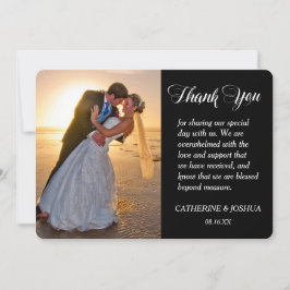 Gold Hearts Foto Hochzeit Vielen Dank Dankeskarte