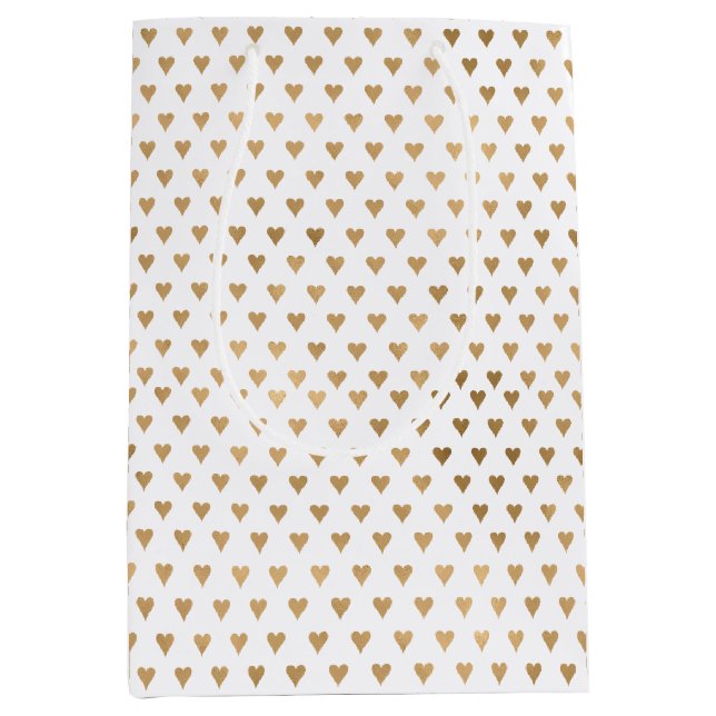 Gold Hearts Mittlere Geschenktüte (Vorderseite)