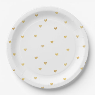 Gold Hearts Pappteller