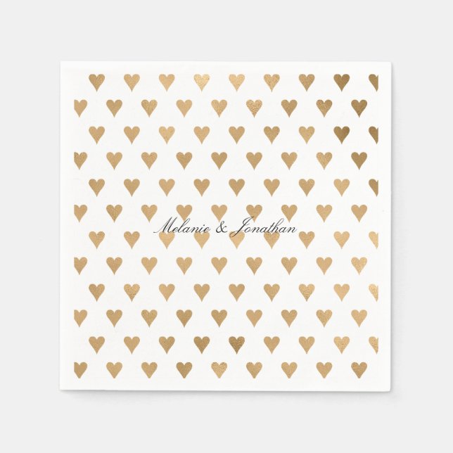 Gold Hearts Serviette (Vorderseite)