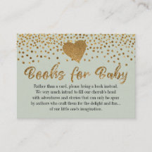 Gold Heft & Sage Green Book Request Insert Cards