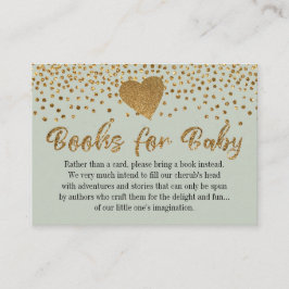 Gold Heft & Sage Green Book Request Insert Cards