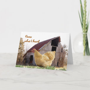 Gold Hen and Old Barn - customize any chance Karte