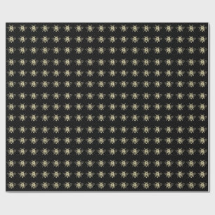 Gold Heraldische Vintage Honigbiene Schwarz Geschenkpapier