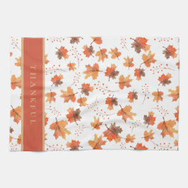 Gold Herbstmaple-Blätter nach Maß Geschirrtuch