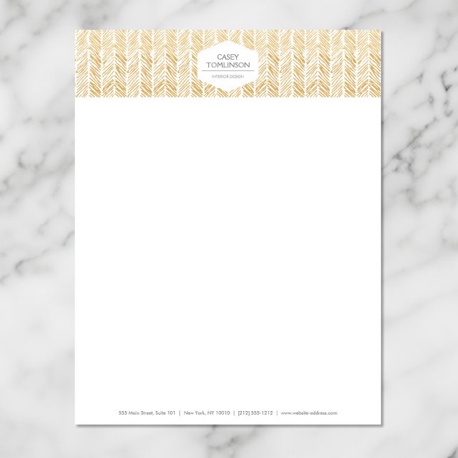 GOLD HERRINGBONE / ZICKZACK ARTWORT Letterhead Briefkopf (Von Creator hochgeladen)
