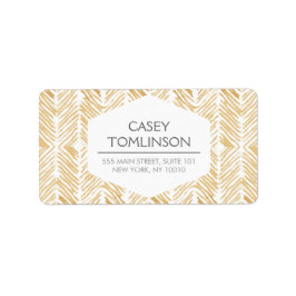 GOLD HERRINGBONE / ZICKZACK ARTWORTAddress-Labels Adressaufkleber
