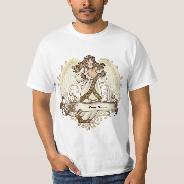 Gold Herz Engel  T-Shirt (Vorderseite)
