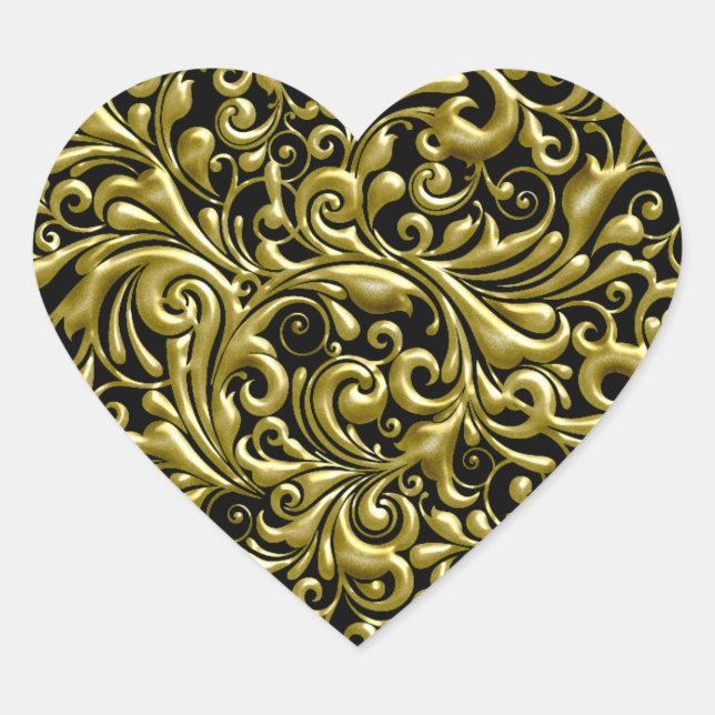 GOLD HERZ ENVELOPTION & FAVOR SIEGEL Herz-Aufkleber (Vorderseite)