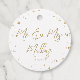 Gold Herz “Mr & Mrs” Hochzeit Geschenkanhänger