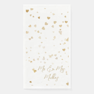 Gold-Herz „Mr & Mrs“ Hochzeitsservietten Serviette