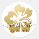 Gold Hibiskus Tropical Blume Save the Date Runder Aufkleber (Vorderseite)