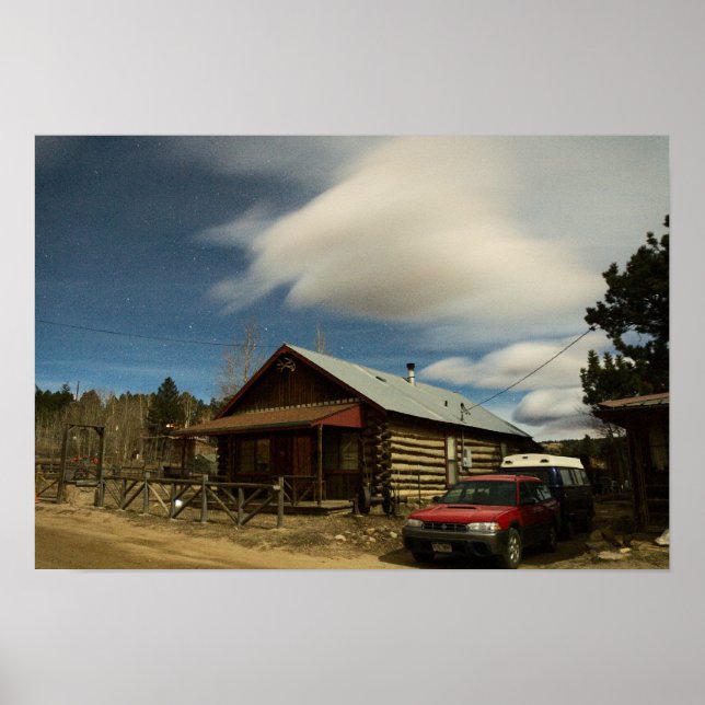 Gold Hill, Colorado Nachtschuss mit Sternen Poster (Vorne)