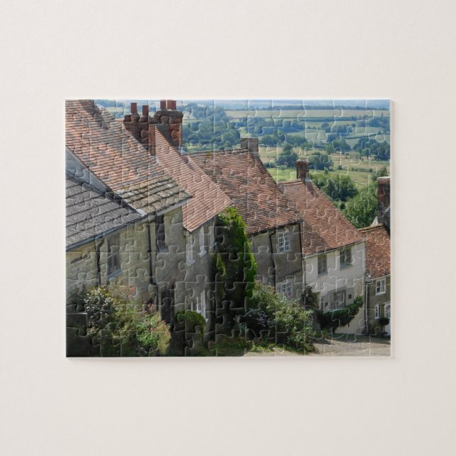 Gold Hill, Shaftesbury, Dorset, England Jigsaw Puz Puzzle (Horizontal)