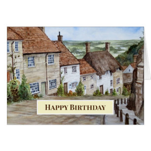 Gold Hill Shaftesbury Dorset England Watercolor