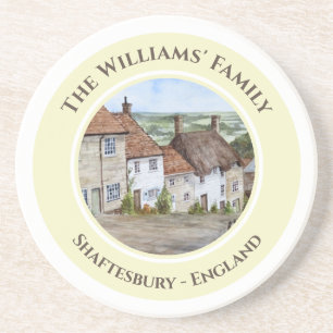 Gold Hill Shaftesbury Dorset England Watercolor Getränkeuntersetzer