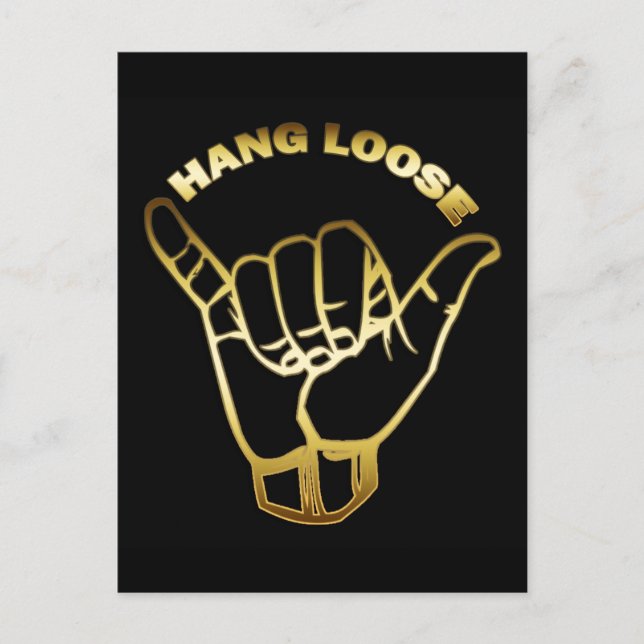 GOLD HINTERLOOSE SIGN POSTKARTE (Vorderseite)