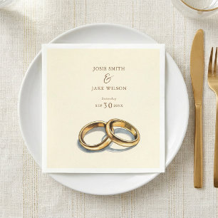 Gold Hochzeitsringe Papier Napkin Serviette