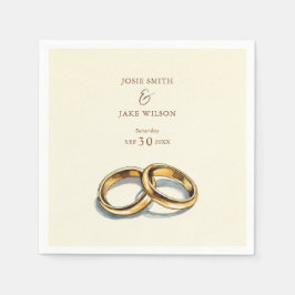 Gold Hochzeitsringe Papier Napkin Serviette