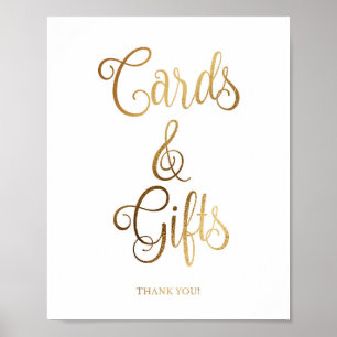 Gold Hochzeitszeichen für Karten und Geschenke   G Poster