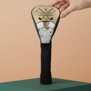 Gold Hole In One Golfer Foto Golf Headcover